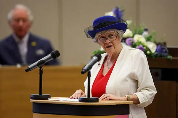 Ann Widdecombe, a former minister, speaks at a meeting of the British government’s environment council at Southend-on-Sea on March 1, 2022. Then Prince Charles and Camilla, Duchess of Cornwall, also attended the meeting.—Reuters/file