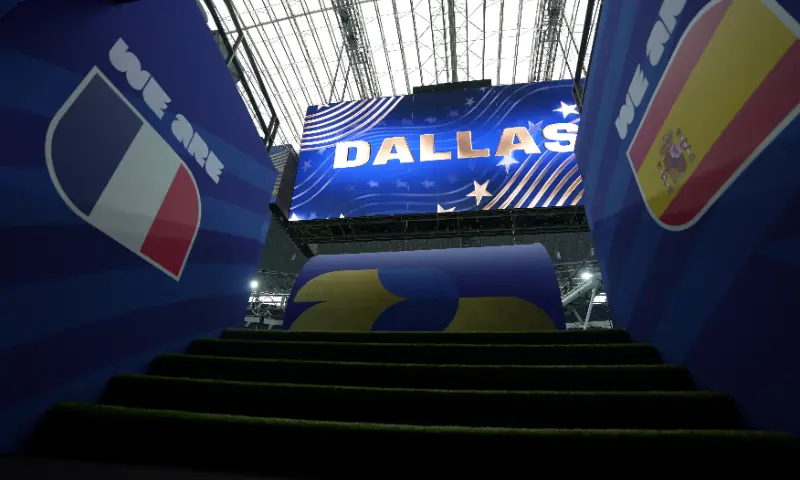 The pitch entrance at Dallas Stadium two days before the France v Spain semi-final at the 2026 FIFA World Cup, in Arlington, Texas, US, July 12, 2026. — Reuters