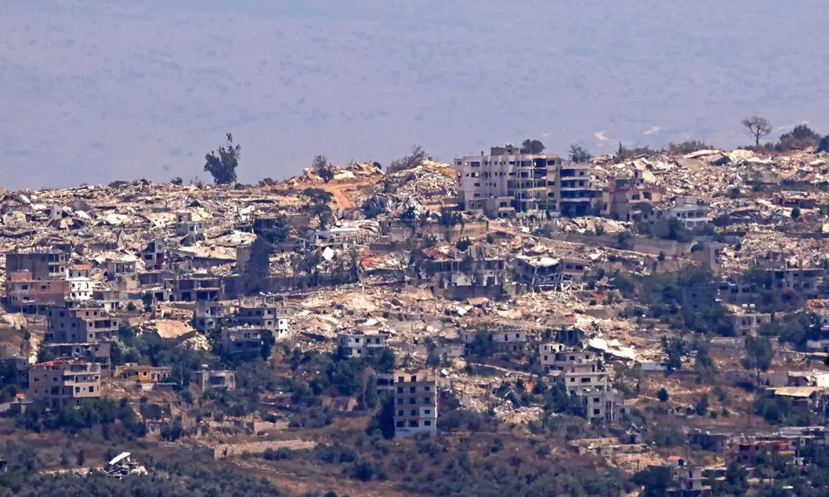 A general view shows destroyed houses in Lebanon&rsquo;s border village of Khiam on July 13, 2026. &mdash; AFP