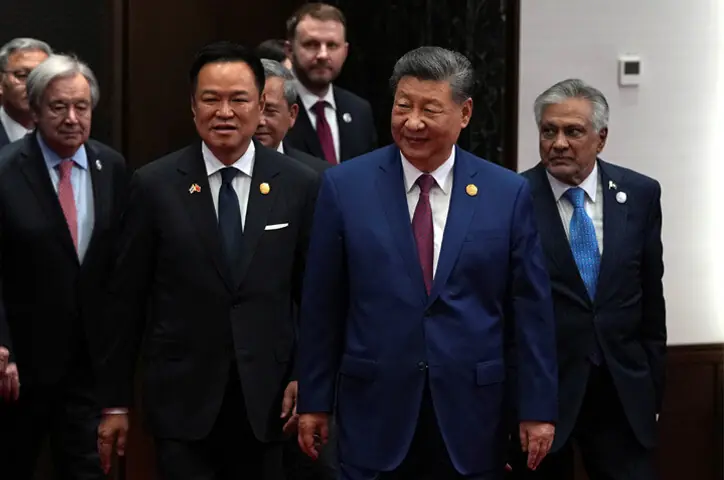 Shanghai: UN Secretary General Antonio Guterres, Thai PM Anutin Charnvirakul, Chinese President Xi Jinping, Deputy Prime Minister Ishaq Dar and others arrive for the opening ceremony of the World AI Conference.—Reuters