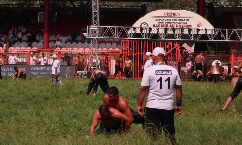 At Kırkpınar the rules are simple. Touch the ground with your back and the match is over.