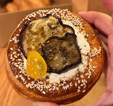 The labneh and eggplant pastry at The Salted Butter food pop-up