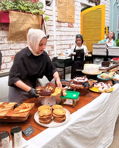 Maryam Motiwala at her pop-up stall in Habitt City