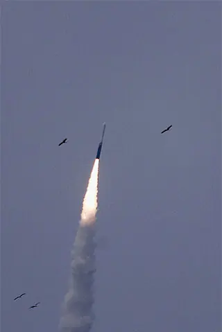 INDIAN startup Skyroot Aerospace launches its Vikram-1 rocket from Sriharikota, Andhra Pradesh.—Reuters