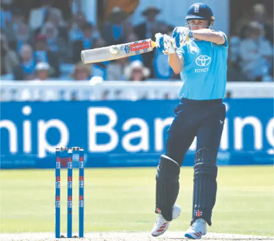 LONDON: England captain Harry Brook in action during the third ODI against India at Lord’s.—AFP