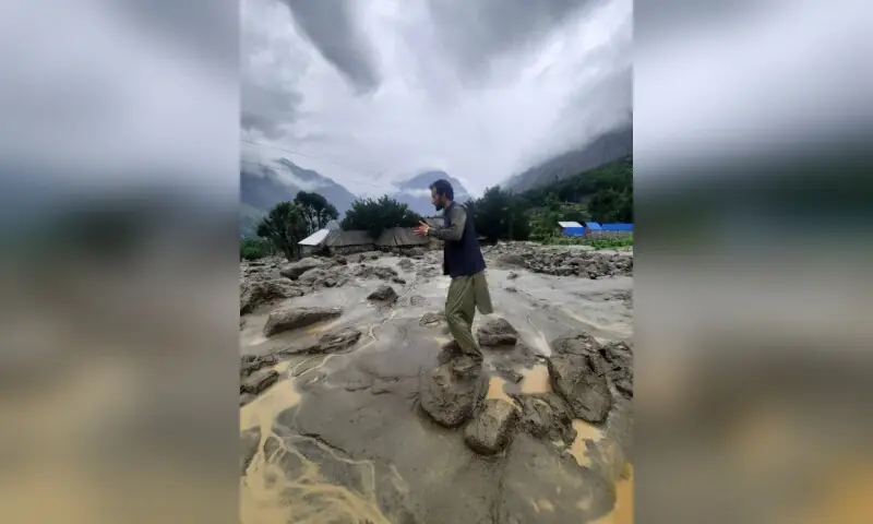 Picture taken on July 23, 2026 shows aftereffects of landslides and floods caused by torrential rainfall in Gilgit-Baltistan. —Photo via author