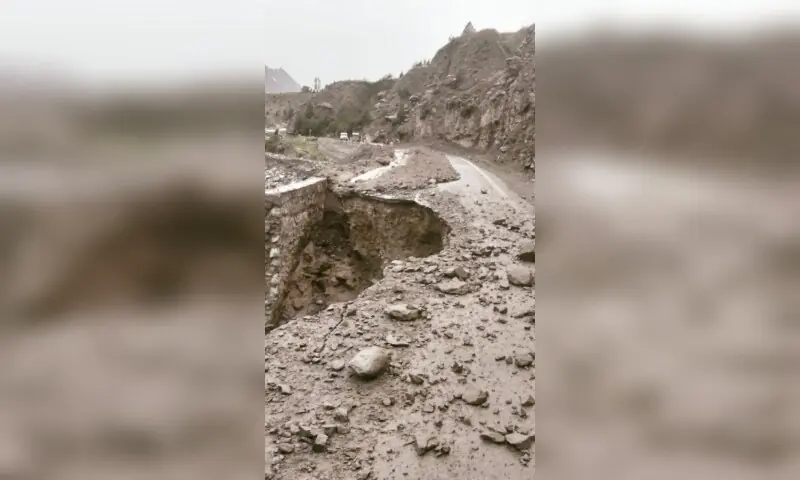 Picture taken on July 23, 2026 shows aftereffects of landslides and floods caused by torrential rainfall in Gilgit-Baltistan. —Photo via author