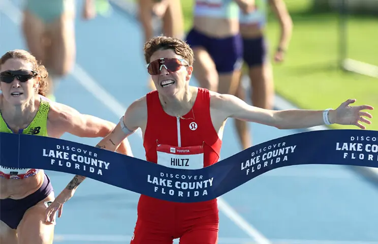 NIKKI Hiltz of the US reacts as she wins the 1500m final during the USATF Outdoor Track & Field Championships at the Icahn Stadium.—AFP