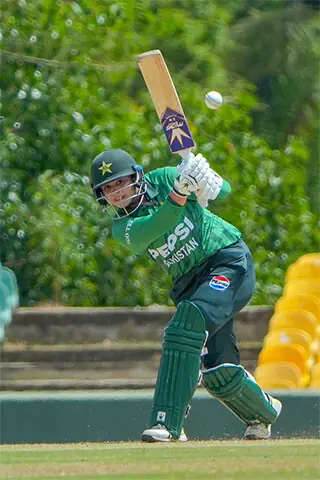 PAKISTAN batter Shawaal Zulfiqar plays a shot during the first T20 International against Sri Lanka at the Rangiri Dambulla International Cricket Stadium on Friday.—Courtesy PCB