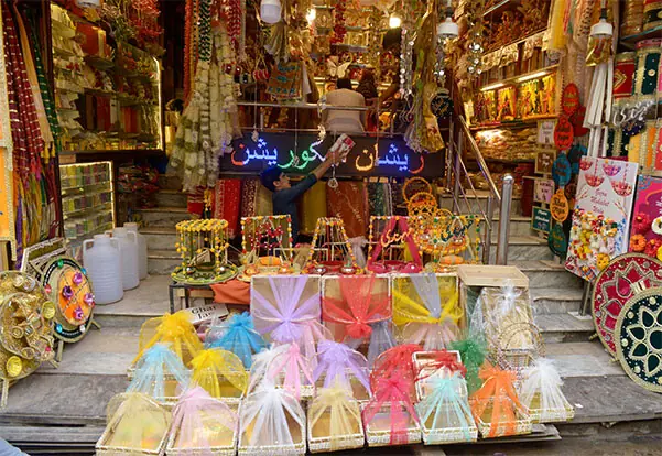 Decoration shops are gradually increasing in Urdu Bazaar. — Photos by Mohammad Asim