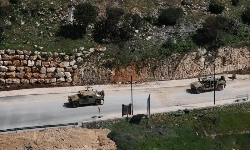 This photograph taken from the southern Lebanese village of Chaqra shows Israeli military D9 armoured bulldozers carrying out land-clearing operations in a wooded area near the entrance to the village of Houla, in the Wadi al-Slouqi area on August 4, 2026. &mdash;Reuters