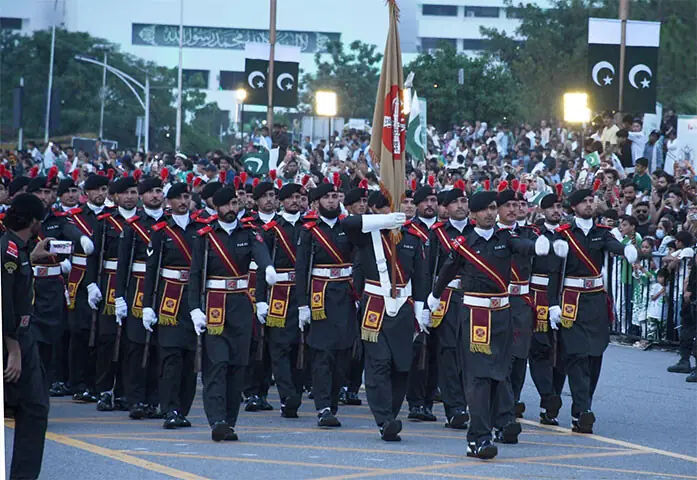 Federal Constabulary personnel march at D-Chowk during City Parade organised by the capital administration on Friday. — White Star