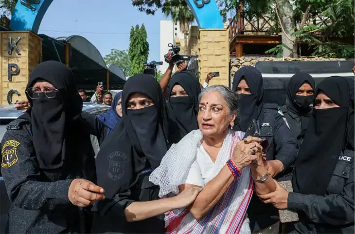Classical dancer and human rights activist Sheema Kermani was arrested outside the Karachi Press Club on May 5, 2026 to prevent her from holding a press conference | Reuters