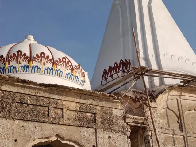 The temple is being restored to its original grandeur.