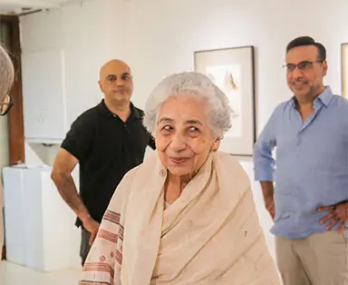 Siddiqua Bilgrami pictured at her retrospective at Chawkandi Art Gallery