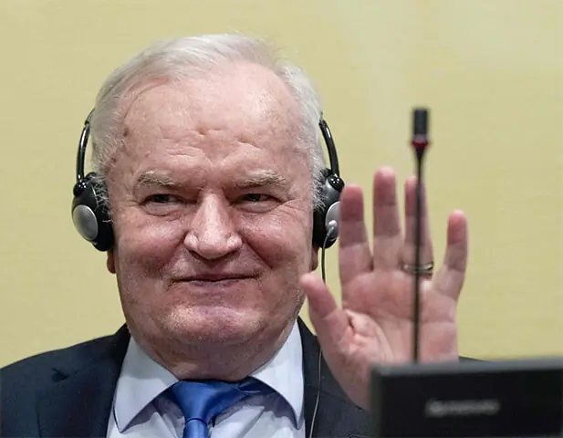 RATKO Mladic gestures in the defendant box during the hearing of an appeal against his genocide conviction over the 1995 Srebrenica massacre. &mdash;AFP/file