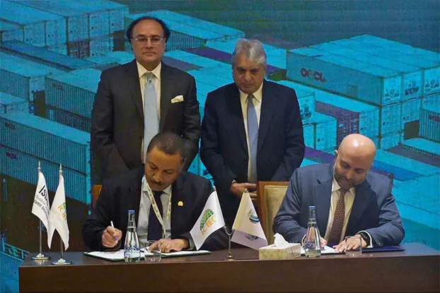 Finance Minister Muhammad Aurangzeb witnesses the signing of ICIEC Reinsurance Agreement.—APP