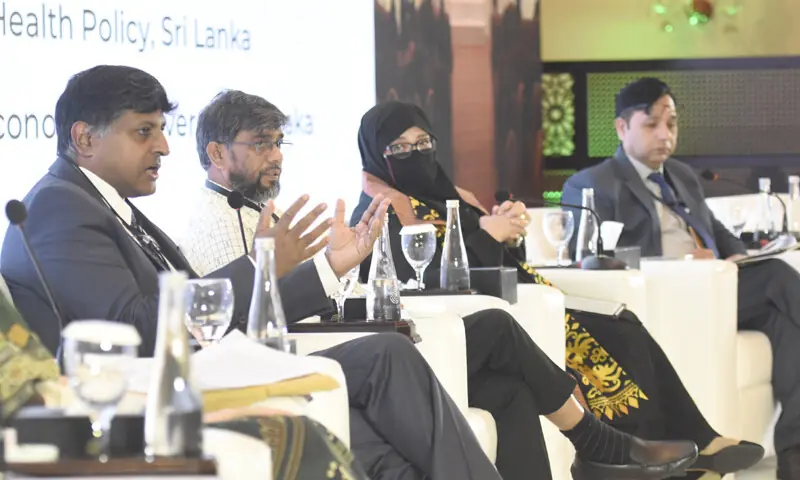  (L-R) Executive Director, Institute of Health Policy, Sri Lanka, Dr Ravi Rannan-Eliya, Professor, Institute of Health Economics, University of Dhaka, Dr Syed Abdul Hamid, Director and Senior Consultant, Inke Maris and Associates Dr Widyaretna Buenastuti and Co-Chair, Global Nutrition Report Stakeholder Group Dr Irshad Danish participate in the session on &lsquo;South and South-East Asia&rsquo;s Current Realities&rsquo; on Wednesday. &mdash; White Star 