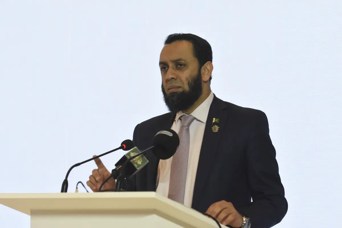  Information Minister Attaullah Tarar addresses the Act for Nutrition conference. &mdash; White Star/Tanveer Shahzad 