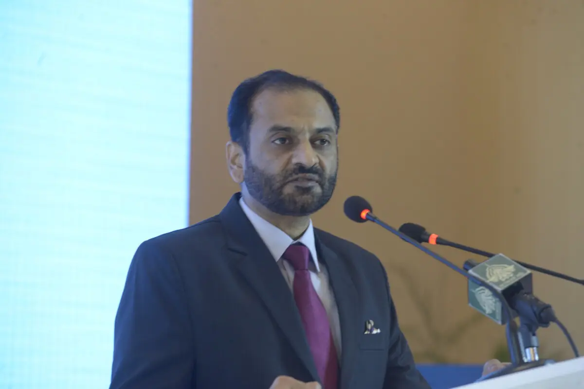  Punjab government&rsquo;s special secretary, Aurangzaib Haider Khan, addresses the Act for Nutrition conference. &mdash; White Star/ Tanveer Shahzad 