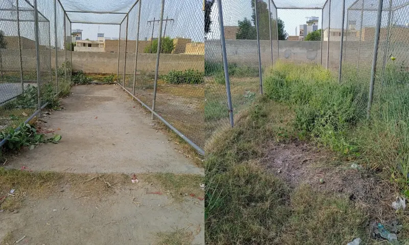 The nets pitches paint a picture of utter despair and abandonment.–Photo by author