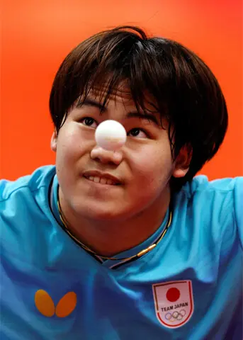 TOYOTA: Japan’s Sora Matsushima competes during the table tennis team final against China’s Ruibo Wen at the Sky Hall Toyota.—Reuters