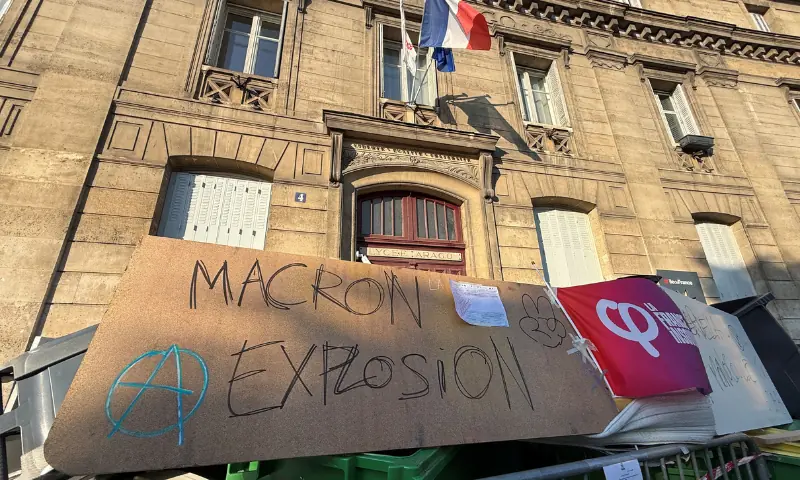 French teens blockade schools as unions vow day of 'anger' over cost-cutting budget