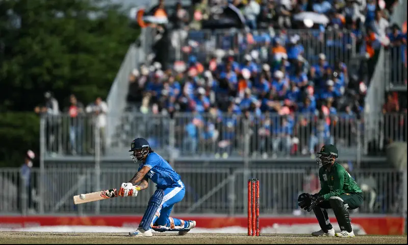 India’s Ishan Kishan (L) sweeps the ball during the men’s cricket final match between Pakistan and India during the 2026 Asian Games at the Korogi Athletic Park in Nisshin on October 3, 2026. — AFP