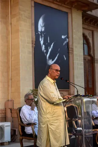 Arif Mahmood speaks at the event
