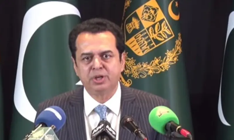 Minister of State for Interior Tallal Chaudhry speaks to media on Oct 6, 2026. — DawnNewsTV