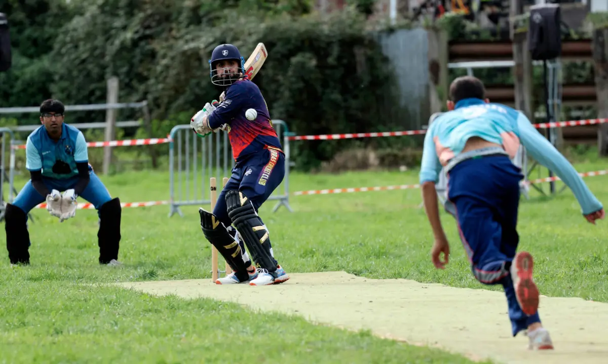 Arras’ player Aslam prepares to hit the ball during the international cricket match between Brussels and Arras as part of the 11th edition of the Liettres Challenge 1478, in Liettres on October 3, 2026. .–AFP
