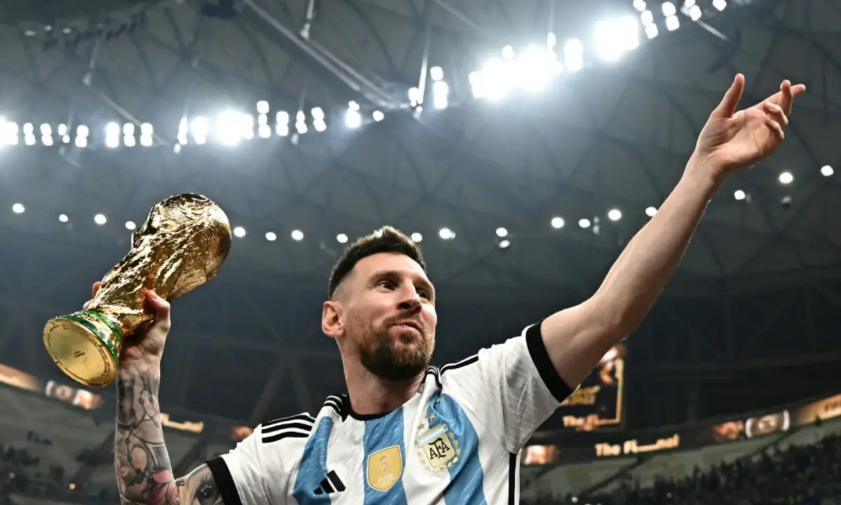 Lionel Messi wins the World Cup in Qatar, finally.–AFP