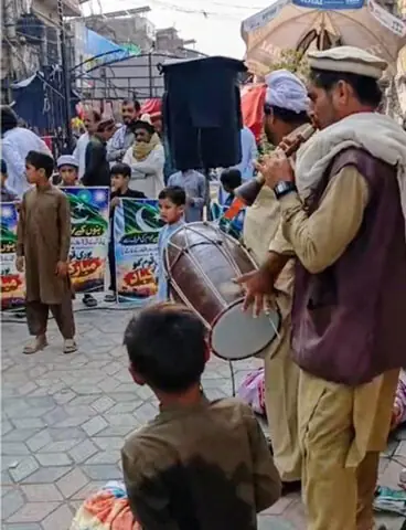 A view of celebrations in Bannu on Sunday. — Dawn