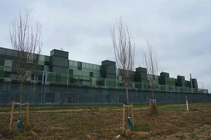 THE exterior of the Google data centre at Waltham Cross, north of London.—AFP