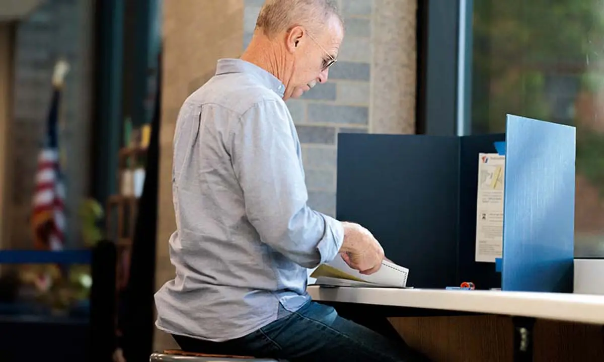 A resident of Doylestown, Pennsylvania, votes &lsquo;On Demand&rsquo; using an absentee or mail-in ballot on October 20, 2026. &mdash; Reuters