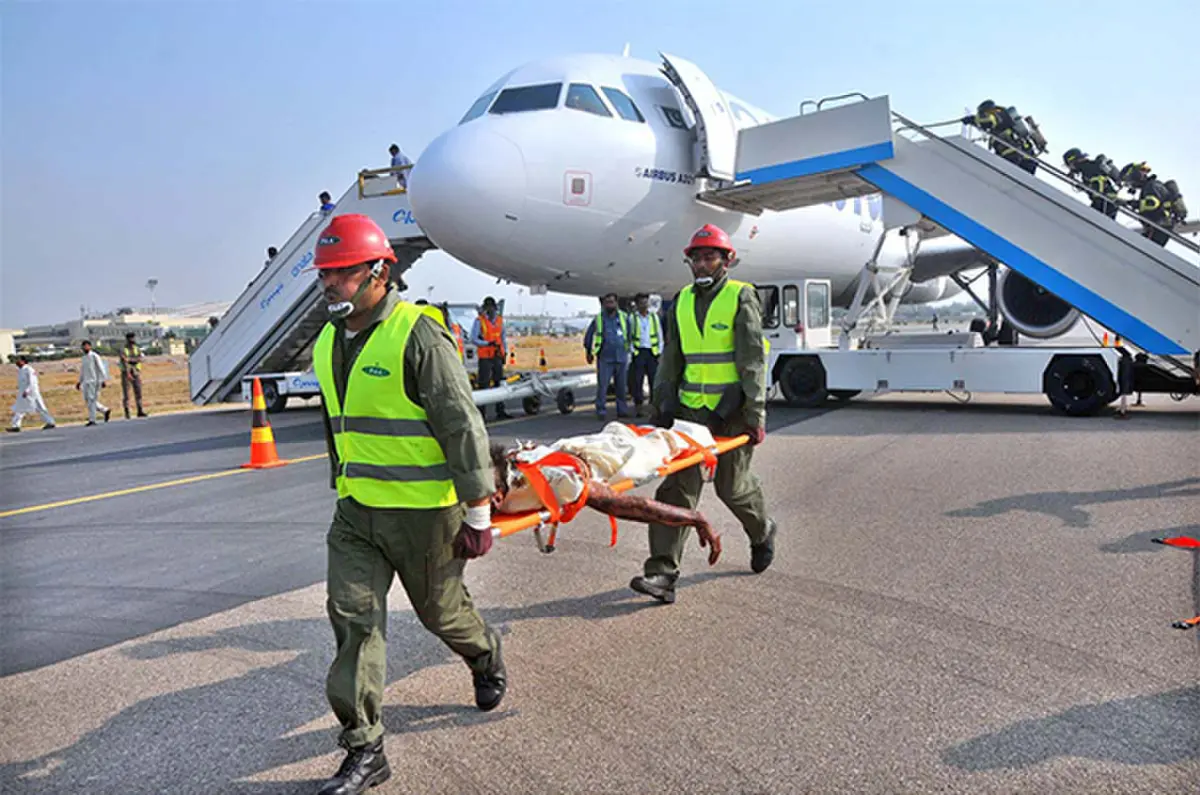 MULTAN: An emergency exercise by the Pakistan Airports Authority at Multan International Airport. — APP