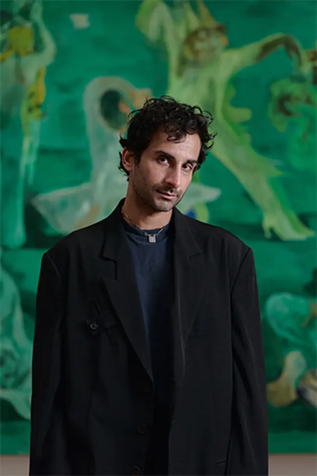   Salman Toor pictured at the exhibition | Hugh Rochfort  