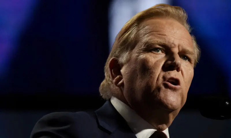Republican Mike Rogers of Michigan, a candidate for the U.S. Senate in the November 3 midterm elections, speaks at the Republican National Midterm Convention in Dallas, Texas, US, on September 10, 2026. — Reuters