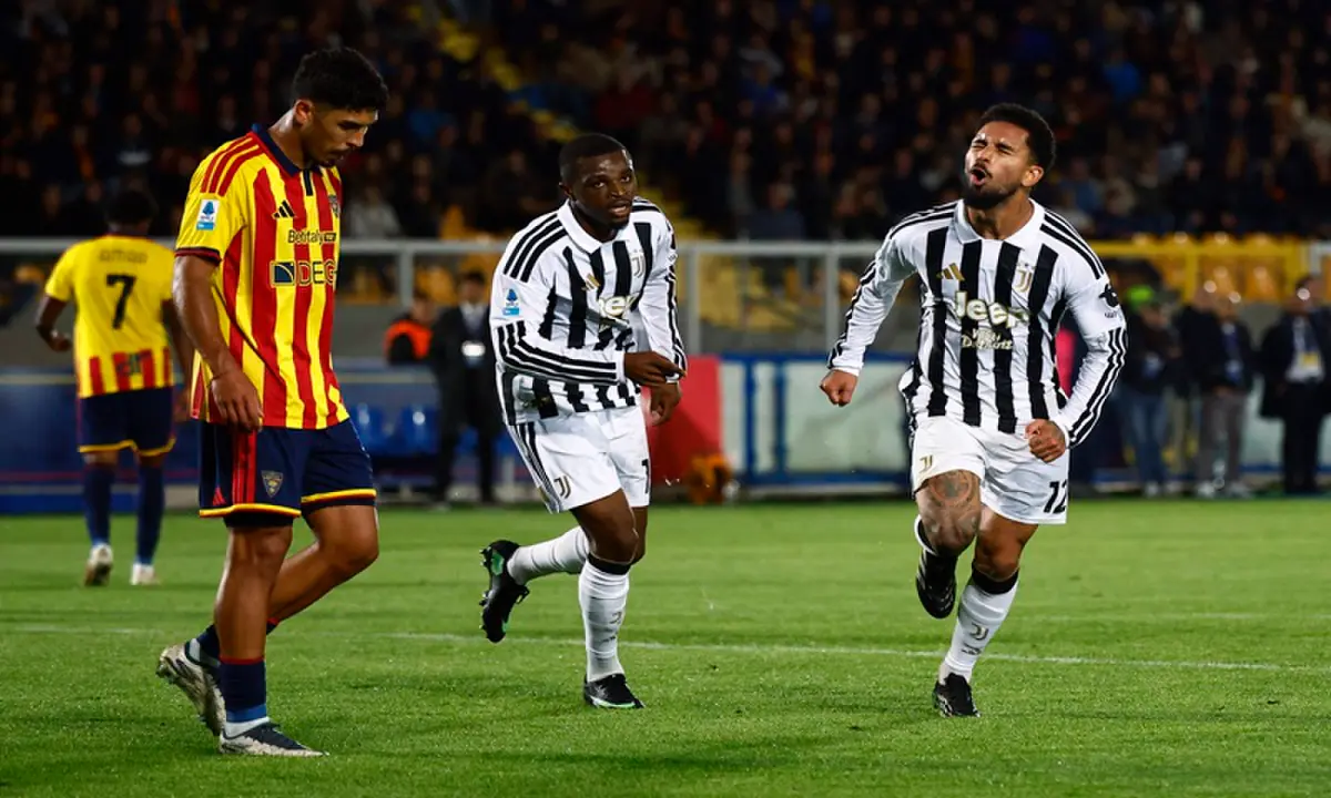  Juventus&rsquo; Douglas Luiz celebrates after scoring against Lecce during their Italian Serie A match at Stadio Via del mare in Lecce on October 25, 2026. &mdash;Reuters 