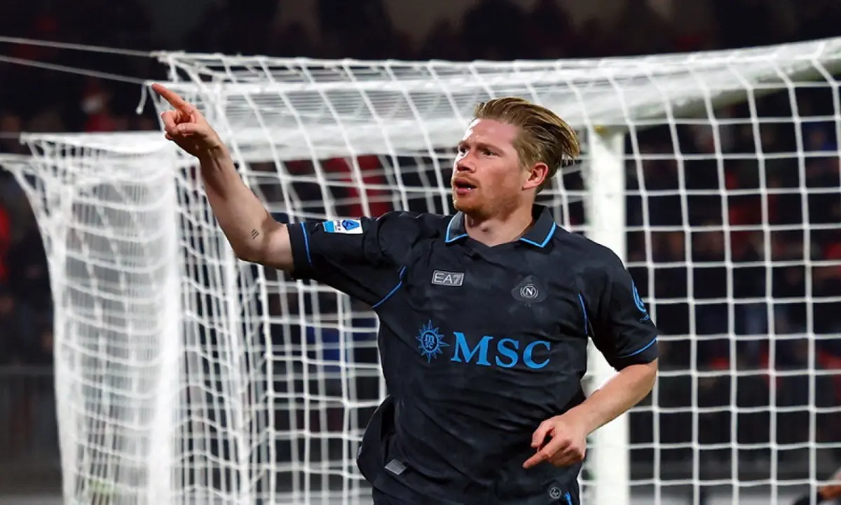 Napoli&rsquo;s Kevin De Bruyne celebrates after scoring against Monza during their Italian Serie A match at Stadio Brianteo in Monza on October 28, 2026. &mdash;Reuters
