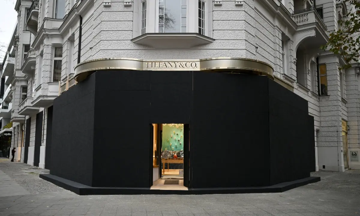 A Tiffany and Co store secured with wooden boards ahead of expected protests by the youth movement “Gen Z regelt” in Berlin, Germany, October 30, 2026. —Reuters