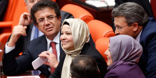 Turkey women MPs break taboo to wear headscarves in parliament Turkey women MPs break taboo to wear headscarves in parliament