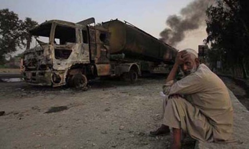 Container set alight in Sibi, two killed