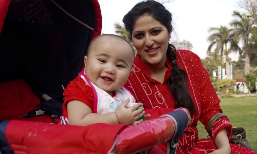  Happy baby at the Karachi Eat Food Festival. 