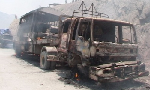 Two killed as gunmen attack Nato trucks in Jamrud