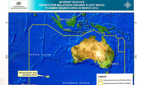 Australia searches ocean site for possible Malaysian jet debris