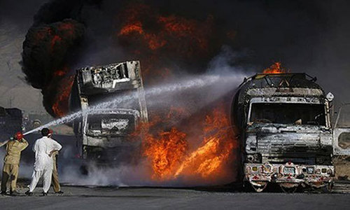 Nato oil tanker torched, driver killed in Balochistan