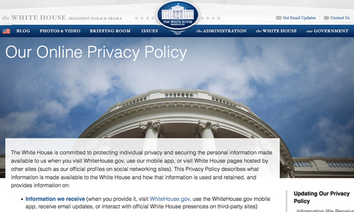 White House updating online privacy policy