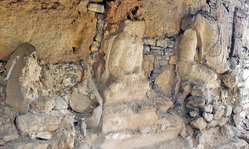 Ancient sculptures crumbling due to lack of attention