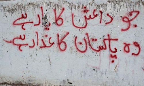 Anti-Islamic State graffiti emerges in Karachi